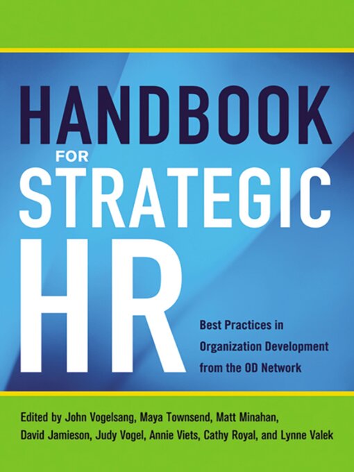 Title details for Handbook for Strategic HR by OD Network - Available